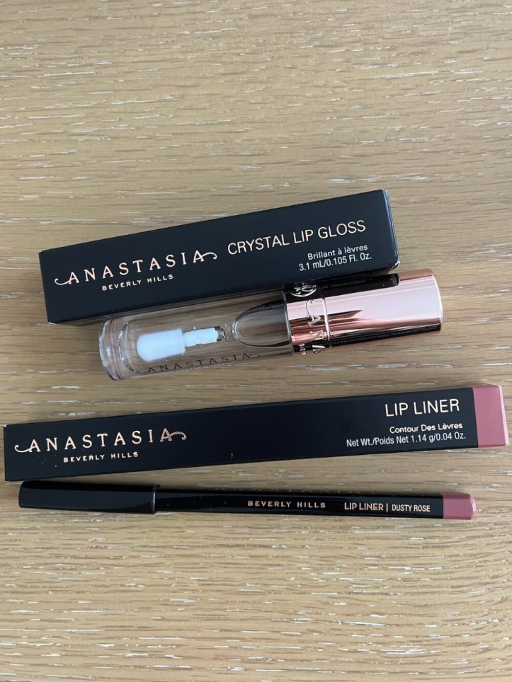 Anastasia Beverly Hills Lip Gloss 3.1ml & Lip Liner 0.04 oz- Dusty Rose